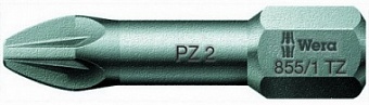 855/1 TZ PZ бита торсионная, вязкая твёрдость, хвостовик 1/4 C 6.3, PZ 3 x 25 мм
