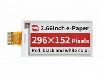 2.66inch E-Paper (B) E-Ink Raw Display, 296*152, Red / Black / White, SPI, Without PCB